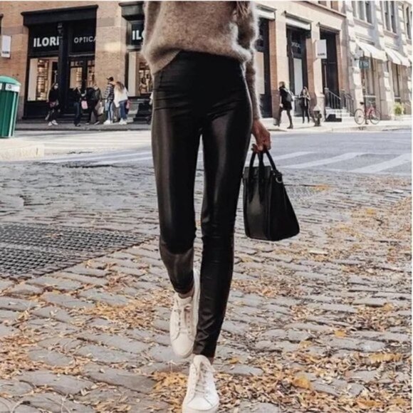 Aritzia Wilfred Free Daria Pant High-waisted Vegan Leather leggings S - Picture 3 of 8